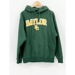 Jansport Baylor University Sweatshirt Men's Medium Green Fleece Hoodie BU